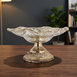 Lampe à huile artisanale en laiton blanc antique, motif Diya, 6,60 pouces, pour la décoration de la maison et des temples de Diwali, qualité supérieure - Product Image 3