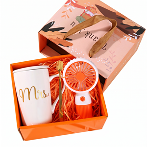 Nouveautés 2026 : Ensemble Cadeau Mug à Café en Céramique Esthétique, Mini Ventilateur Portable et Cuillère – Personnalisable avec Logo pour Mariage, Fête, Anniversaire - Product Image 3
