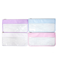 Sac de rangement transparent en PVC pour Mahjong, pochette zippée plate, étui de transport portable pour tuiles, organisateur de voyage, logo personnalisé, vente en gros
