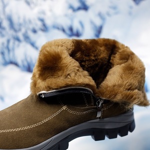 Bottes de neige pour femmes Hu Wai, talon moyen, doublure en fourrure chaude, bottes d'hiver pour l'extérieur - Product Image 4