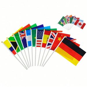Factory Custom Hand <b>Flag</b> Polyester Free Design Printing <b>Flag</b> Wholesale Country Hand Shaking Stick <b>Flags</b> for Festival - Product Image 2