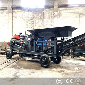 Concasseur à marteaux mobile portable à moteur diesel mini, contrôlé par PLC, pour le broyage du charbon, du verre, du minerai d'or, des roches et des pierres, marque MH - Product Image 1