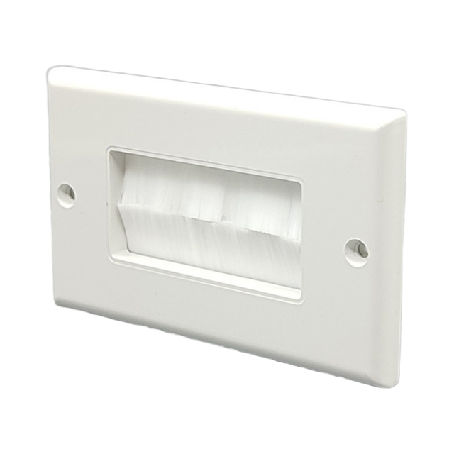 USA Type Low Voltage Brush Wall Plate Decorator Style with Multimedia Pass Through for Ethernet Cable TV Audio Video