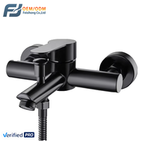 FSH OEM Triple robinet de douche thermostatique Simple un-en-deux-Out noirci eau chaude froide mitigeur jet de pluie doux pour hôtels