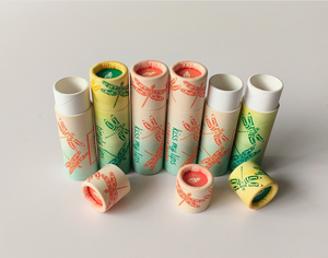 Recyclable Handmade 10ml <b>Yellow</b> Kraft Paper Tube <b>Lipstick</b> Lotion Deodorant Packaging Cylindrical Shape Vanishing High Grade - Product Image 6
