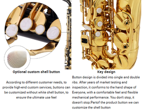 <span class=keywords><strong>Saxophone</strong></span> <span class=keywords><strong>alto</strong></span> professionnel en cuivre blanc de qualité supérieure, son riche, économique et personnalisable - Product Image 3