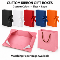 Collection de boîtes cadeaux rigides pliables de luxe personnalisées, emballage plat pour économiser sur les frais de livraison, couleur personnalisée, logo, ruban magnétique, poignée, sac en papier