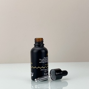Luxury Amber Hair Serum Glass <b>Dropper</b> <b>Bottle</b> Silk Screen 15ml 30ml 50ml Eye Serum Glass <b>Bottle</b> with Gold Aluminum <b>Dropper</b> Cap - Product Image 4