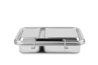 Boîte à bento mignonne en acier inoxydable 304 de haute qualité avec logo personnalisé, 2 compartiments, écologique, anti-fuite, sans BPA