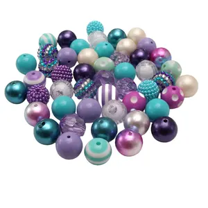 K206 kustom bulat bubblegum beads untuk pena kalung gelang akrilik chunky beads DIY 20mm campuran warna beads untuk membuat perhiasan