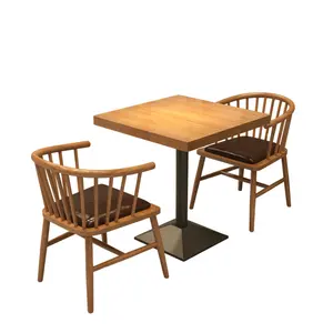 Bàn gỗ rắn đặt khung tựa lưng ghế cà phê bàn ăn mạnh mẽ với đáp ứng tùy biến gỗ 2024 nhà hàng thương mại