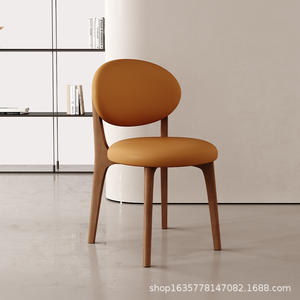 Silla de Comedor Moderna de Madera con Asiento Tapizado, Muebles para el Hogar y Restaurantes, Estilo Nórdico, Respaldo Cómodo - Product Image 4