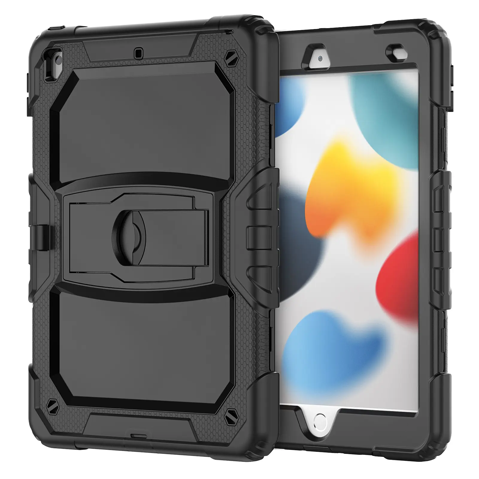 Hard PC Shockproof Silicone Tablet Case For Ipad 9 Protective Cover With Built In Kickstand Case For Ipad 10.2
