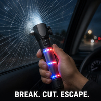 Multifunktionale Solar-Notfall-Taschenlampe mit Fensterzerschläger & Gurtschneider Auto-Fluchtwerkzeug IP65 für Pannenhilfe