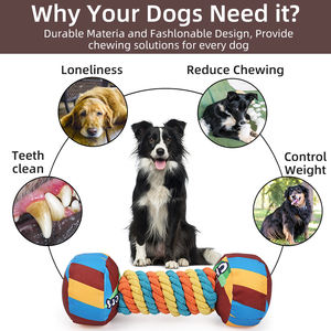 थोक प्यारा डोगी डम्बल मज़ेदार कुत्ते खिलौने इंटरैक्टिव फिटनेस कसरत फैंसी कुत्ते चउ खिलौने डम्बल - Product Image 3