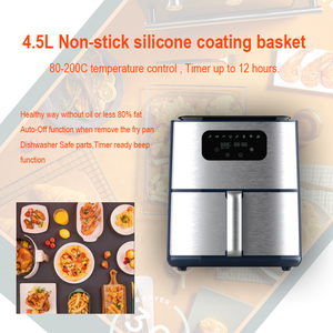 Friteuse à air extérieur à commande numérique avec panier en silicone antiadhésif de grande capacité de 4,5 L Appareil de cuisine domestique SANS huile - Product Image 2