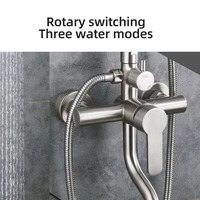 Ensemble mélangeur moderne de robinet de douche de salle de bains de pluie de tréfilage d'acier inoxydable du fabricant Style classique doux brossé pour hôtels