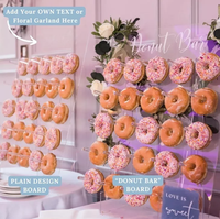 Kit d'affichage mural personnalisable en acrylique pour beignets-Capacité de 50 donuts avec 25 chevilles et base robuste pour boulangeries commerciales/décoration d'événements