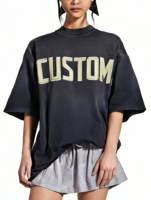 LTD-MT1024 Fournisseur de vêtements de Guangzhou, vente en gros, logo brodé personnalisé, motif graphique, streetwear, t-shirts surdimensionnés pour femmes et hommes