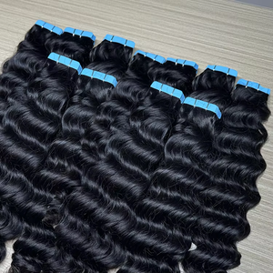 European Virgin Remy Cambodian Hair Extensions Soft Invisible Tape Russian 12A High Quality Dyed Straight 613# Color - Product Image 2