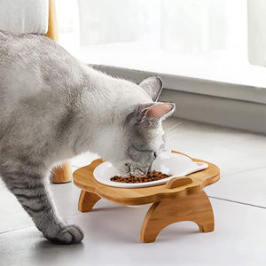 Comedouro <span class=keywords><strong>Pet</strong></span> Elevado de Bambu Ajustável e Personalizável com Suporte de Madeira WDF Campeão de Vendas - Product Image 4