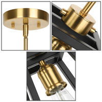 Luminaire suspendu moderne en fer noir et or réglable en hauteur ETL pour îlot de cuisine, table à manger