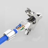 Conector de Red Keystone Modular Blindado CAT6A 8P8C RJ45 FTP STP Cat6 sin Herramientas, Precio de Fábrica