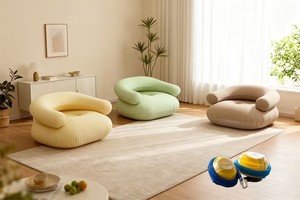 Silla Inflable Portátil Plegable Moderna de PVC Individual con Respaldo y Reposabrazos en Forma de U para Sala de Estar y Dormitorio - Product Image 4