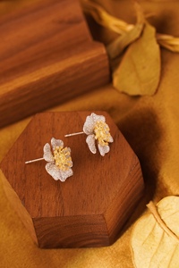 Pendientes de Oro Puro de 18k Xinfly con Diamante Amarillo Natural en Forma de Flor de 1.1ct - Product Image 3