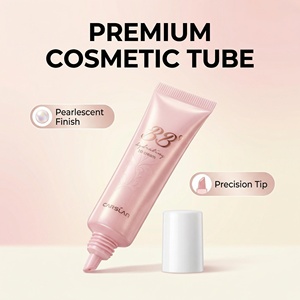 Tube <span class=keywords><strong>cosmétique</strong></span> rose nacré personnalisé vide pour crème BB, tube souple de luxe pour soins de la peau, emballage de crème pour les yeux avec bouchon applicateur 15ml - Product Image 1
