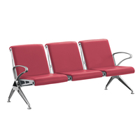 Banc d'attente de luxe pour aéroport, mobilier de salle d'attente, chaise d'attente avec coussin en PU pour hôpital