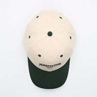 Gorras de béisbol personalizadas bordadas planas de sarga de algodón lavado vintage, ropa de calle de 6 paneles, sombreros de papá de dos tonos