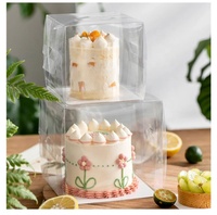 Petite boîte à gâteaux avec poignées transparentes pour Mousse emballage Premium Dessert pâtisserie boîte à gâteaux en plastique