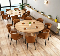 Banquette d'angle moderne de style mid-century, banquette de restaurant rembourrée en similicuir bleu avec structure en bois massif pour café, restaurant