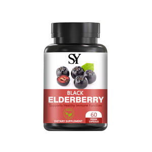 Oem Odm Zwarte Vlierbessencapsules Ondersteuning Voor Oudere Bloempoeder Vermindert Stressniveaus Met Flavonoïden En Antioxiderende Capsules - Product Image 1