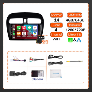 Autoradio multimédia filaire Carplay pour Mitsubishi Mirage Attitude 2015-2020 <span class=keywords><strong>Android</strong></span> 14 <span class=keywords><strong>Android</strong></span> Auto BT 2 Din GPS WIFI Écran - Product Image 2