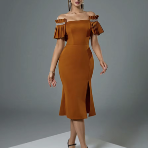 party dresses for women christmas Lady Black Tie - Khaleesi Dress - Burnt Orange - Lace Dress With Fringe - Final Sale