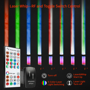 Antennes <span class=keywords><strong>LED</strong></span> Laser Bicolores 2 Pouces Sky Beam Fat pour Moto Can-Am 12V 1ft 2ft 3ft Kemi Moto <span class=keywords><strong>LED</strong></span> Whip Laser Lights RZR - Product Image 2
