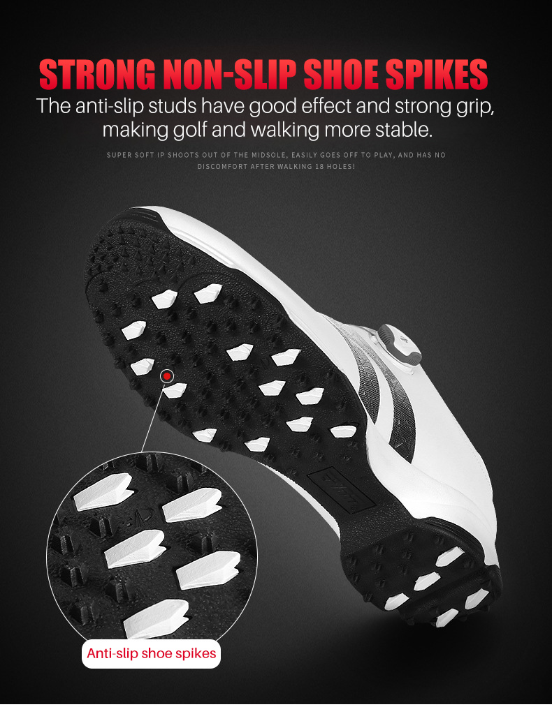 PGM XZ160 Men's Soft Sole Waterproof Anti Skid Quick Lacing Golf Shoes企业官网