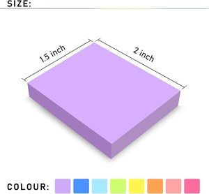 Bloc de Notas Adhesivas de Colores Neón, Paquete de 16, 8 Colores Brillantes, 100 Hojas/Bloc, Papel Autoadhesivo para Oficina y Material Escolar - Product Image 2