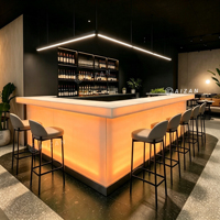 Comptoir de bar LED moderne pour restaurant, design élégant, prix bas, idéal pour hôtel, salon, aéroport
