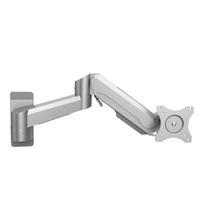 Support ergonomique en aluminium Meisonic T8-GA02-W pour deux moniteurs de bureau, bras à ressort à gaz, support automatique réglable et pivotant, nouveau produit