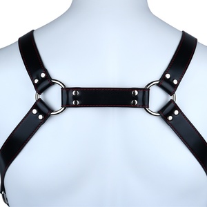 Juego de esposas y collar de bondage BDSM, juguetes sexuales, esposas de cuero PU con cinturón, ajustables para juegos SM para adultos, mujeres - Product Image 2