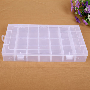 Boîte de rangement en plastique transparente à 28 compartiments, séparateur amovible, organisateur de bijoux, étui à outils, pour bureau - Product Image 1