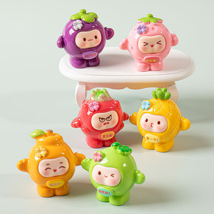 3D สีทึบแวววาวผลไม้ไข่วาฟเฟิลเครื่องประดับแบบทำมือรูปการ์ตูนทำจากเรซินจี้พวงกุญแจรูปผลไม้น่ารักสำหรับเด็ก - Product Image 3