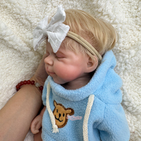 12 "Sleeping Velouté Joues Babe Réaliste Silicone Corps Petit Reborn Bébé Blond Cheveux Fille Compagnon Bébé Poupées