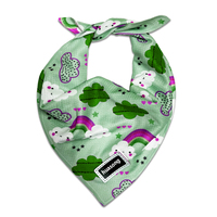 Bandana pour animaux de compagnie avec logo personnalisé, motif arc-en-ciel mignon, écharpe pour chien, bavoir triangulaire doux et respirant pour chiot, accessoires pour chaton