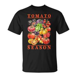 T-shirt pour les amateurs de jardinage végétalien et de plantes, saison des tomates - Product Image 1