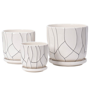 Maceta creativa pintada <span class=keywords><strong>a</strong></span> <span class=keywords><strong>mano</strong></span> para sala de estar, escritorio, balcón, decoración, maceta suculenta, maceta de cerámica blanca, venta al por mayor - Product Image 5