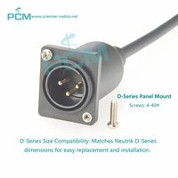 D-type XLR 3Pin mâle à femelle câble d'extension de montage sur panneau d'alimentation pour DMX512 LED lumière de scène haut-parleur Microphone mélangeur Audio